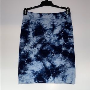 Bebe blue tie-dye bandage skirt